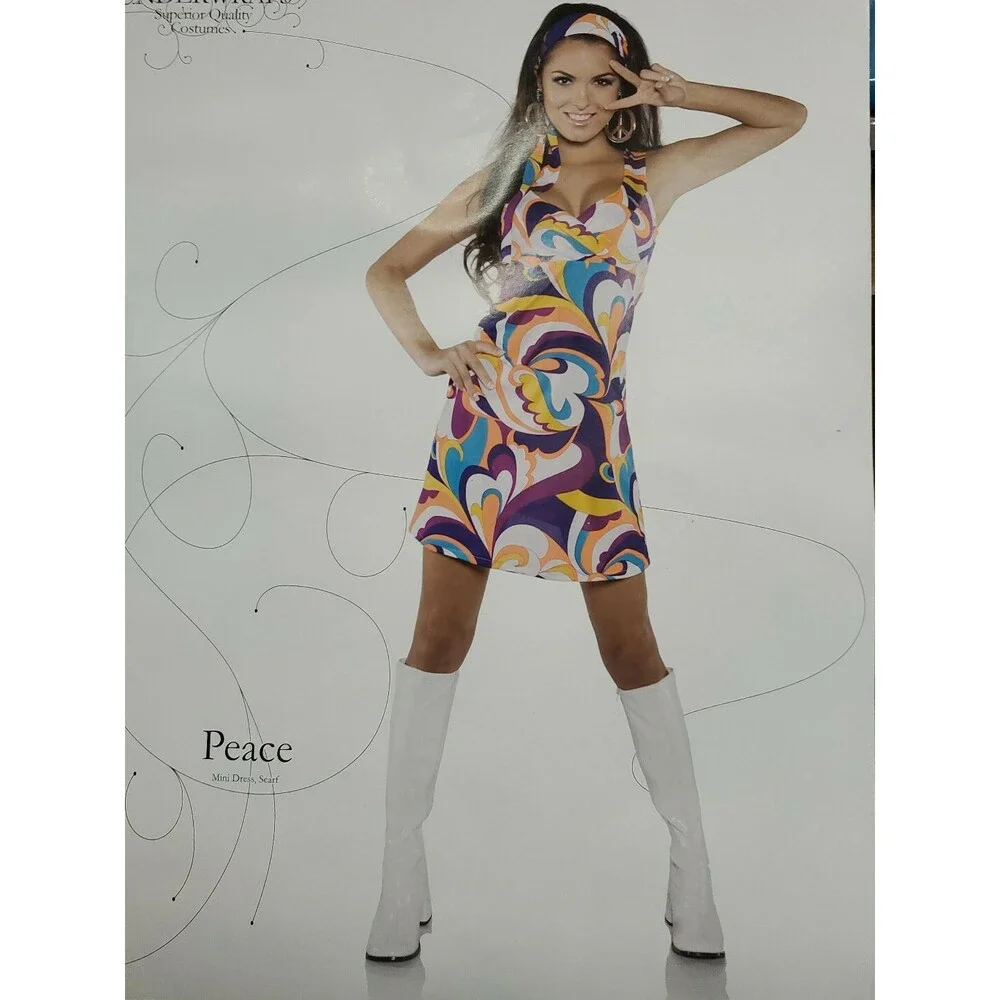 XX 29619 Retro Peace 60's Dress by Underwraps Hippie
